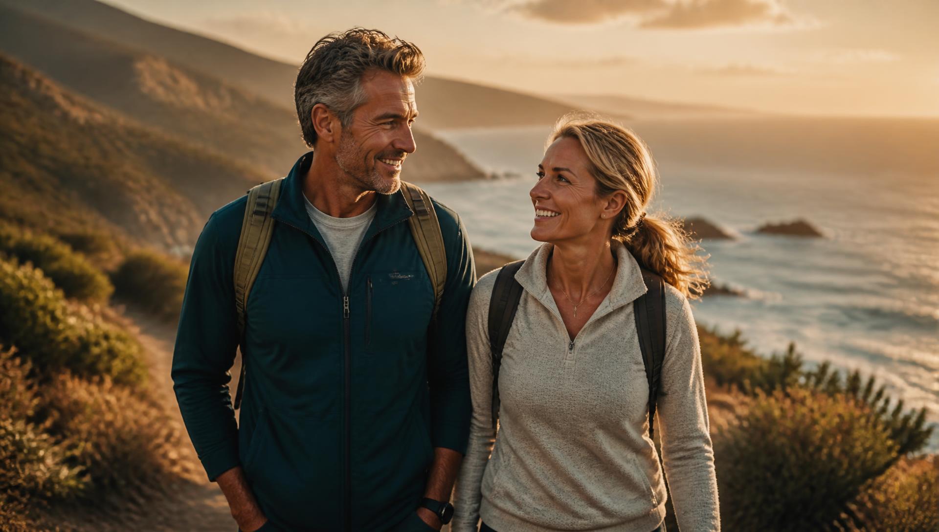 Couple enjoying a scenic walk together